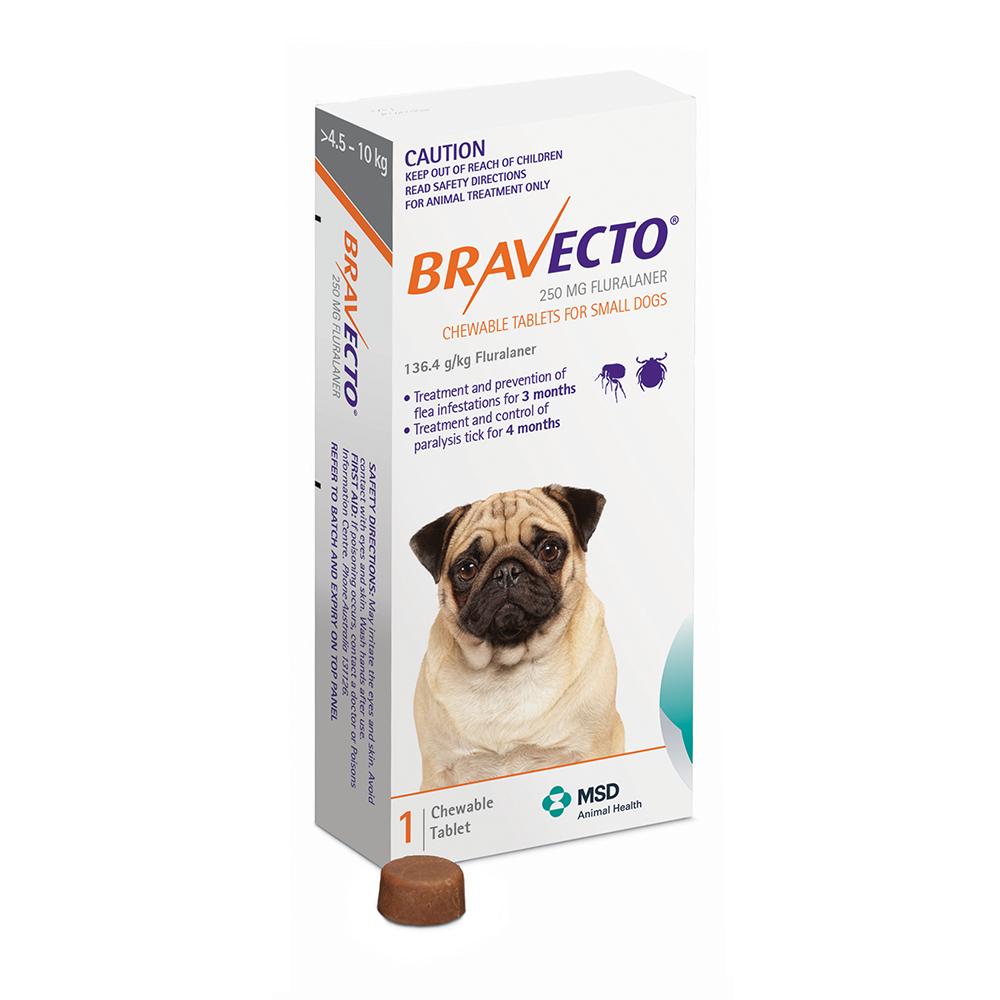 Bravecto 4,5-10 kg - rágótabletta kistestű kutyák számára